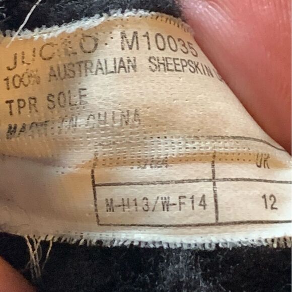 EMU Black Suede Boots Australian Sheepskin Lined Wallabee Style Juc Lo Size 13 - Picture 10 of 14